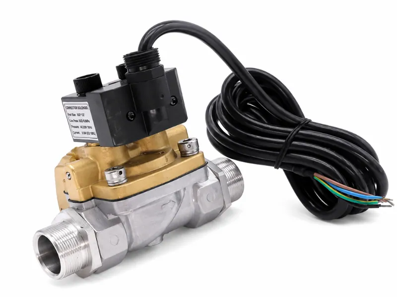 Dual-flow solenoid valve for fuel dispensers