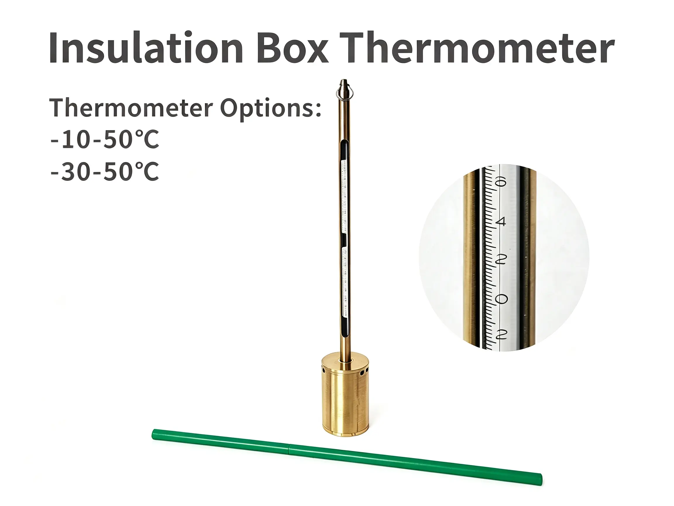 Brass petroleum thermometer cup with glass thermometer Brass petroleum thermometer cup, insulation box thermometer for oil tank temperature measurement